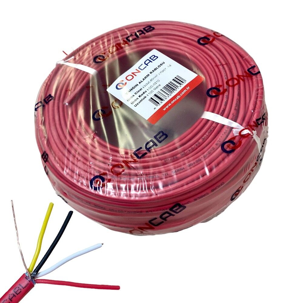 Oncab 2x2x0.60mm JyStY Yangın Alarm Kablosu 100mt