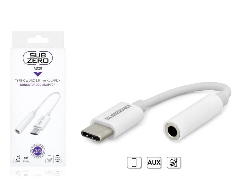 Subzero AD20 Android Uyumlu Type-C Kulaklık Dönüştürücü Kablo