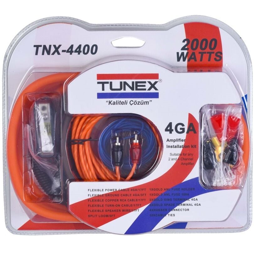 TUNEX 4GA 2000Watt Oto Amfi Kablo Seti TNX-4400