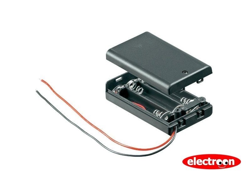 Electroon 3Lü Kalem Pil Kutusu Kapaklı Anahtarlı 3xAA