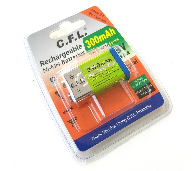 CFL 9Volt 300mAh Ni-MH Şarjlı Pil