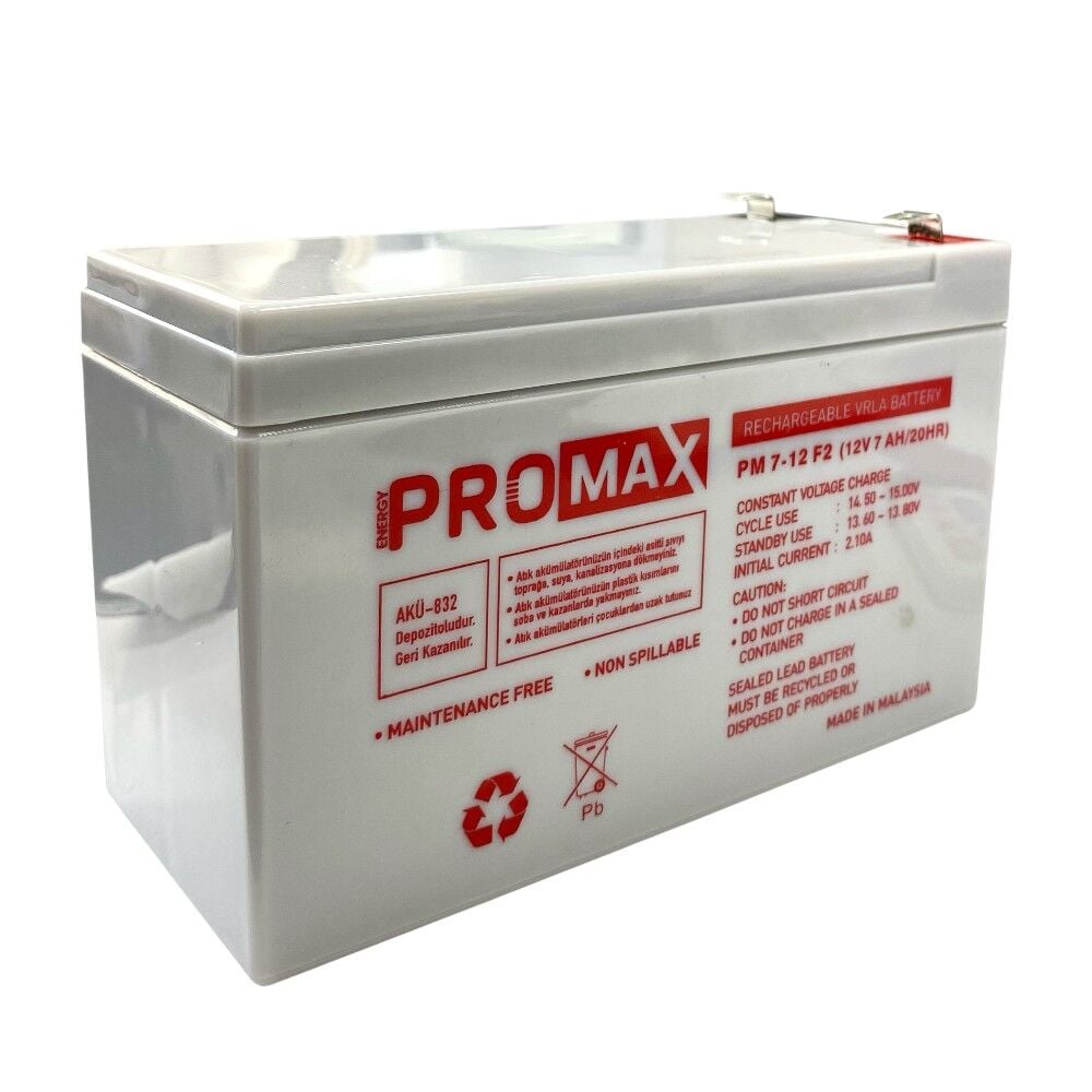 Energy Promax Eco 12V 7Ah Bakımsız Kuru Akü