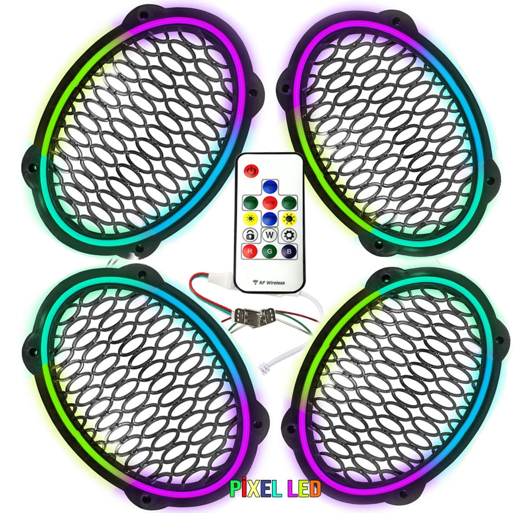 electroon 12Volt Neon Pixel Ledli Oval Hoparlör Kapak 4adet Animasyonlu ELC-5653