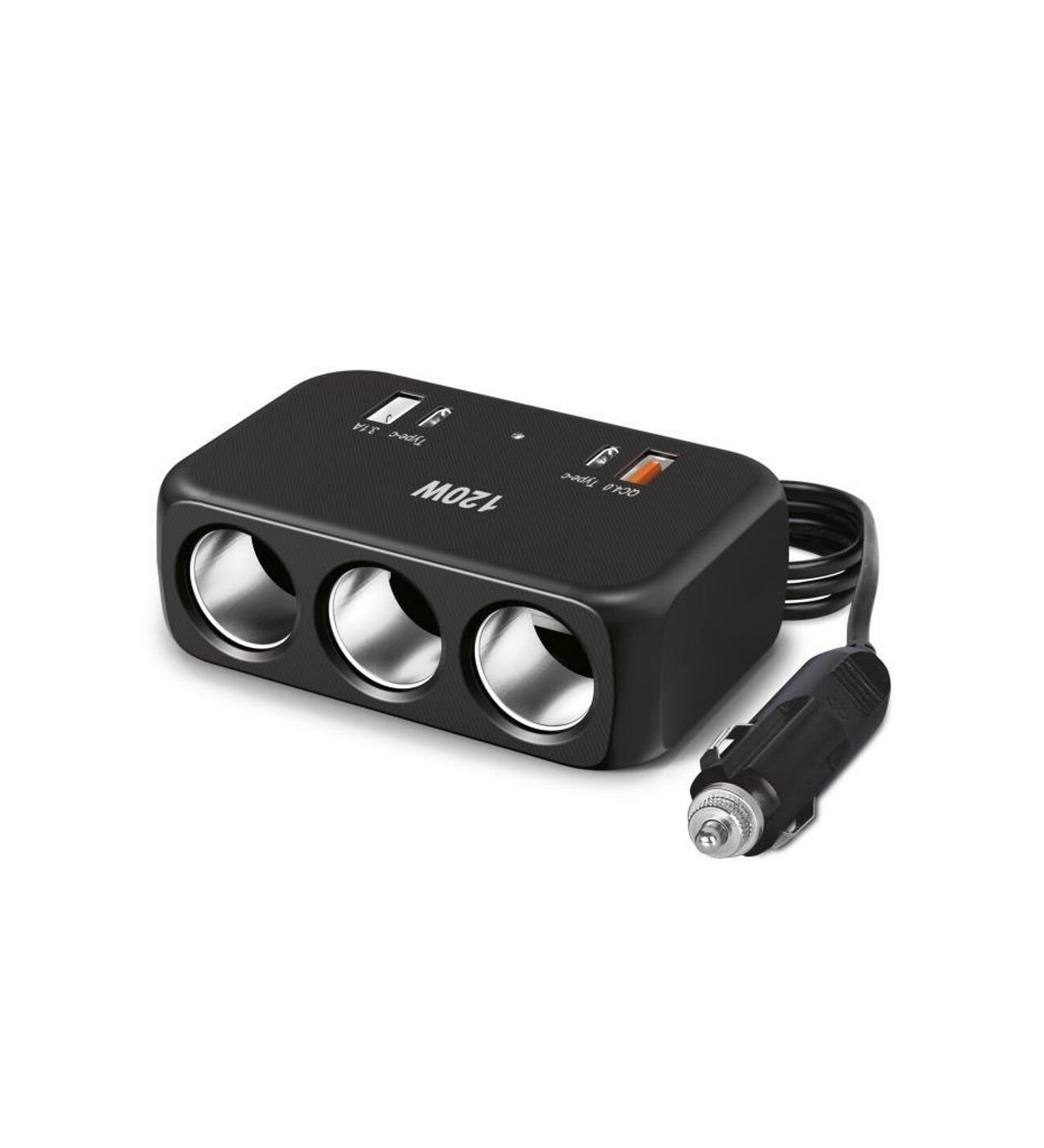 Olesson 1656 2xType-C+ 2xUsb 120Watt 3 Çakmak Girişli Kablolu Çakmak Çoklayıcı