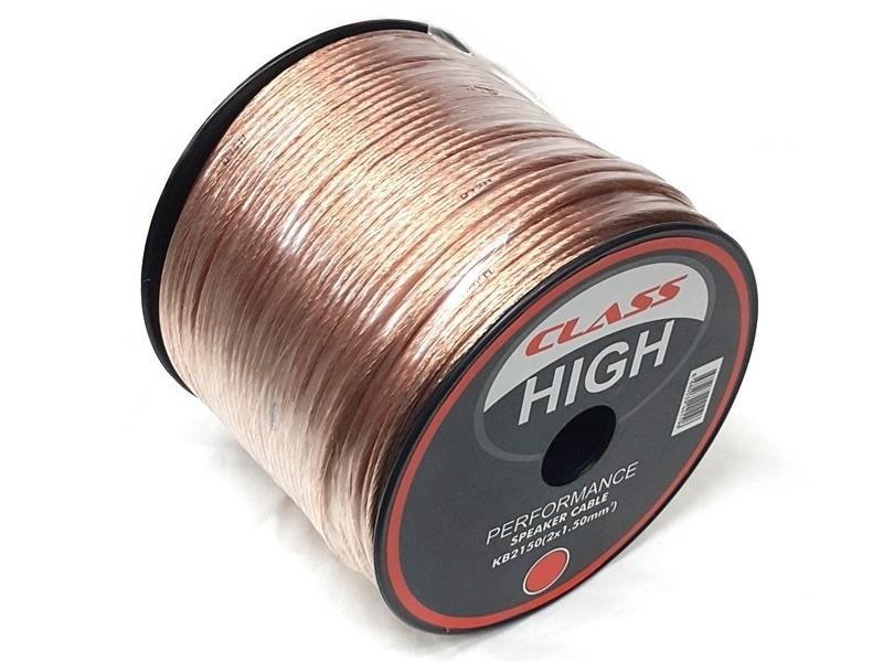 Class 2x1,50mm Hoparlör Kablosu 15Metre Şeffaf