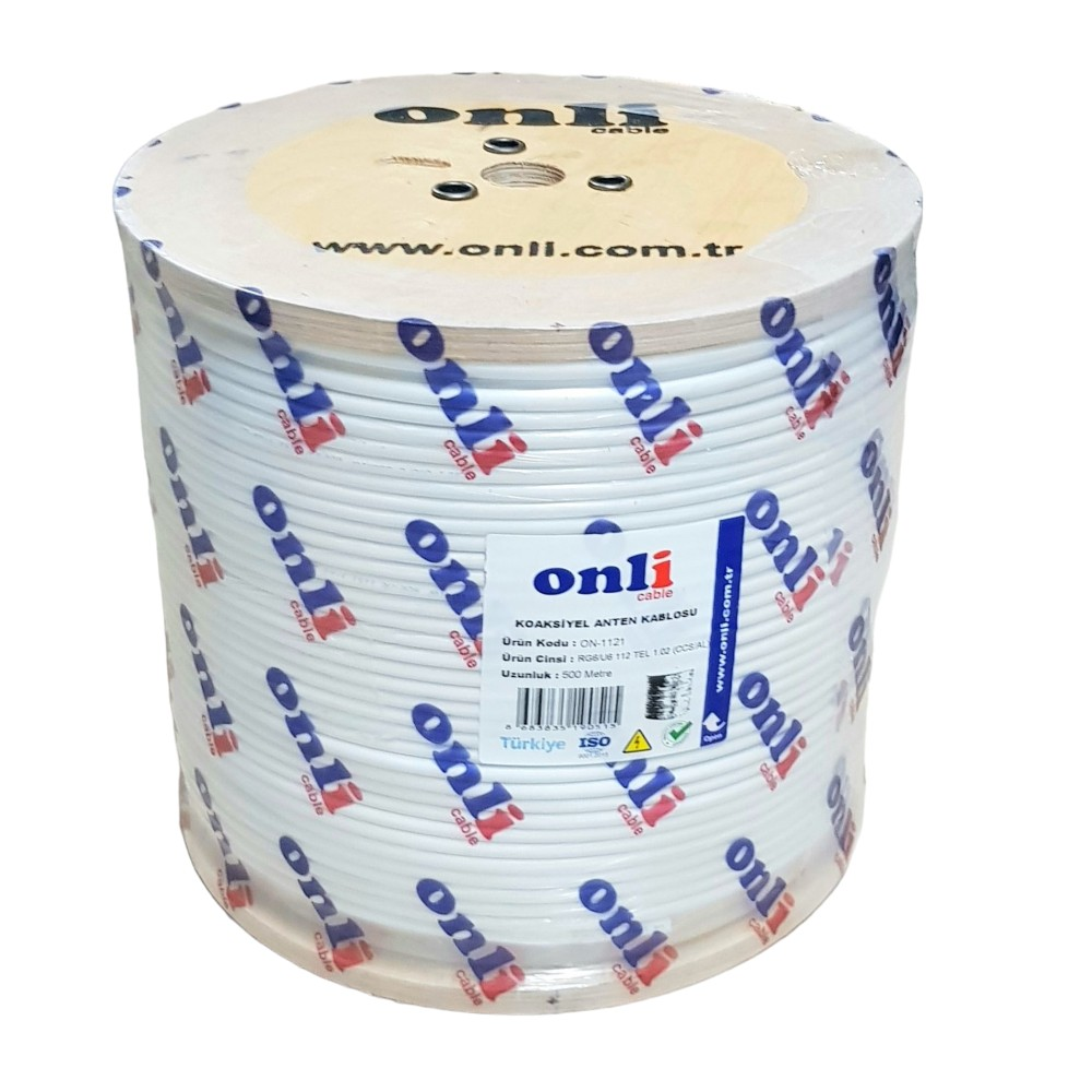 Onli RG6U6 112Tel 1.02 (CCS/AL) Anten Kablosu 500mt / Beyaz