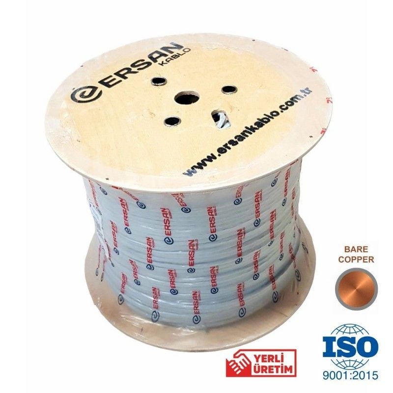 Ersan Kablo 23AWG Full Bakır CAT6 Kablo Gri 500Mt Yerli Üretim
