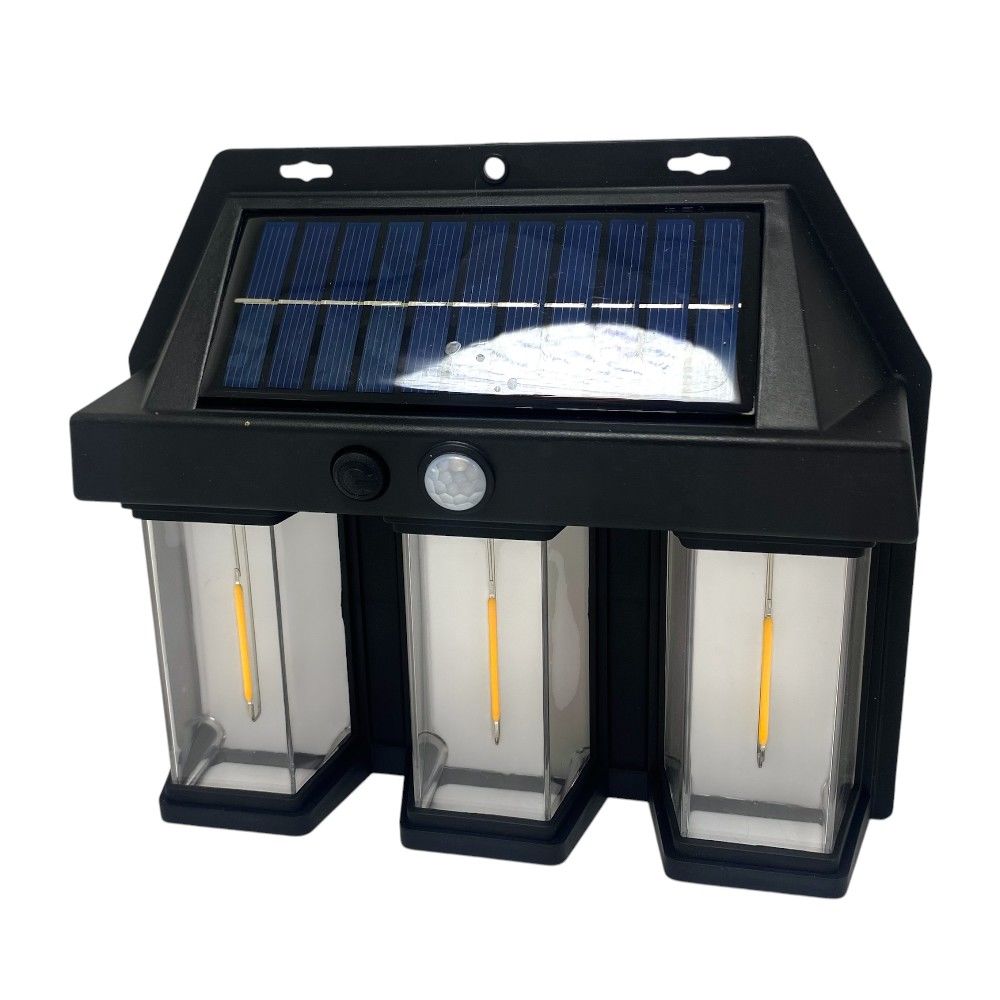 WellHise 618-3 Üçlü Solar Enerjili Hareket Sensörlü Şarjlı Duvar Tipi Led Aplik