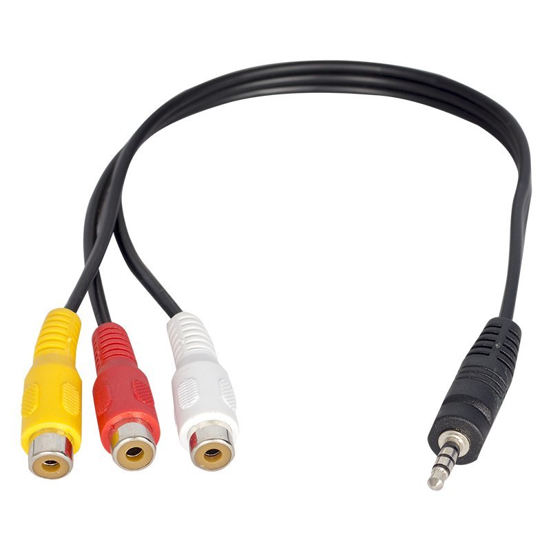 electroon 3.5mm 4Boğum Aux-3Rca Dişi 30cm Kablo