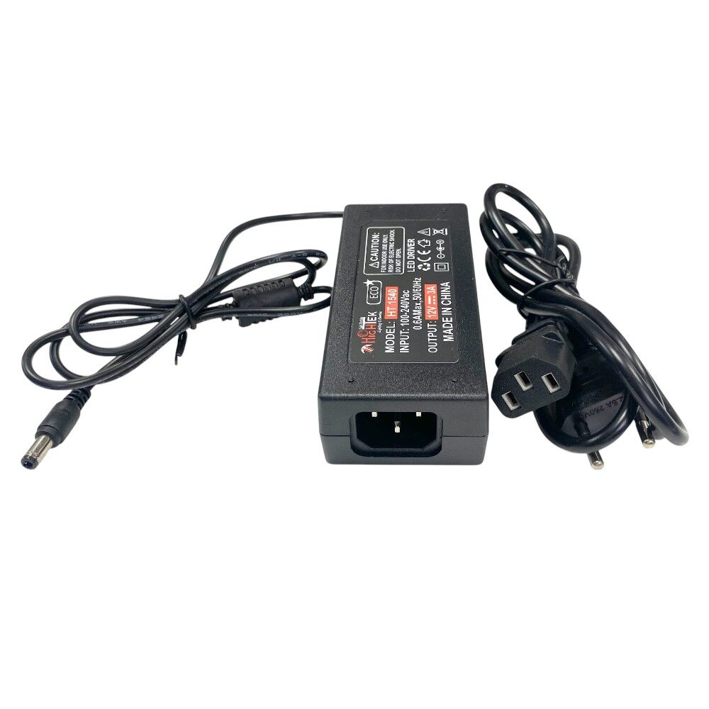 Hightek 12Volt 3Amper Plastik Kasa Adaptör 5.5x2.5mm Jak Fişli