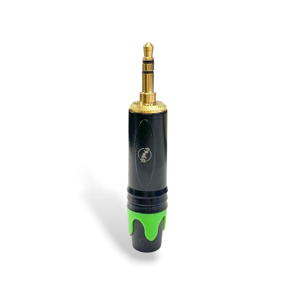 Pawer 3.5mm Stereo Metal Gold Erkek Jak - Yeşil