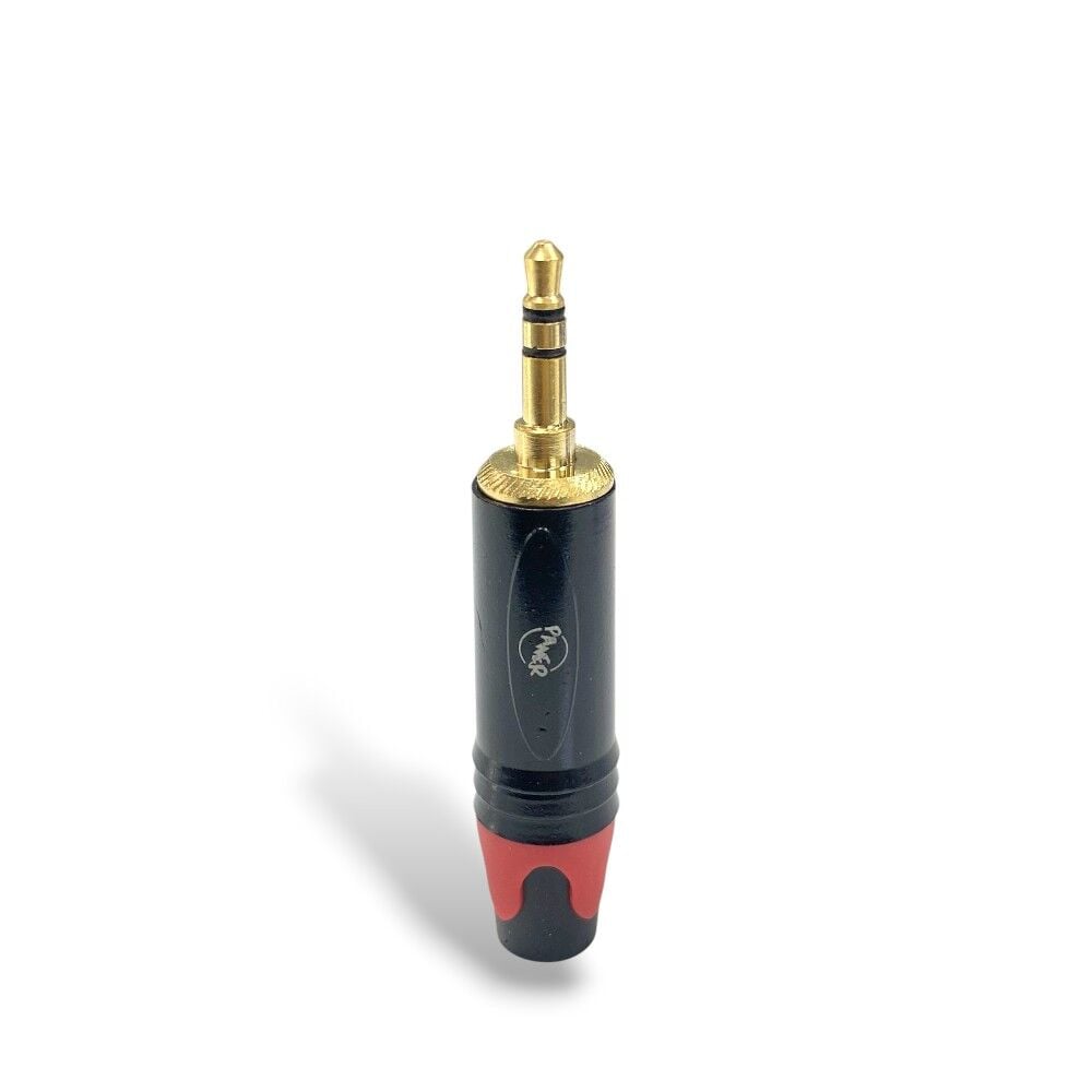 Pawer 3.5mm Stereo Metal Gold Erkek Jak - Kırmızı