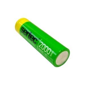 Sertec 18650 3.7Volt 2000Mah 1C Li-ion Şarjlı Pil Başlıklı Yeşil - 1 Adet