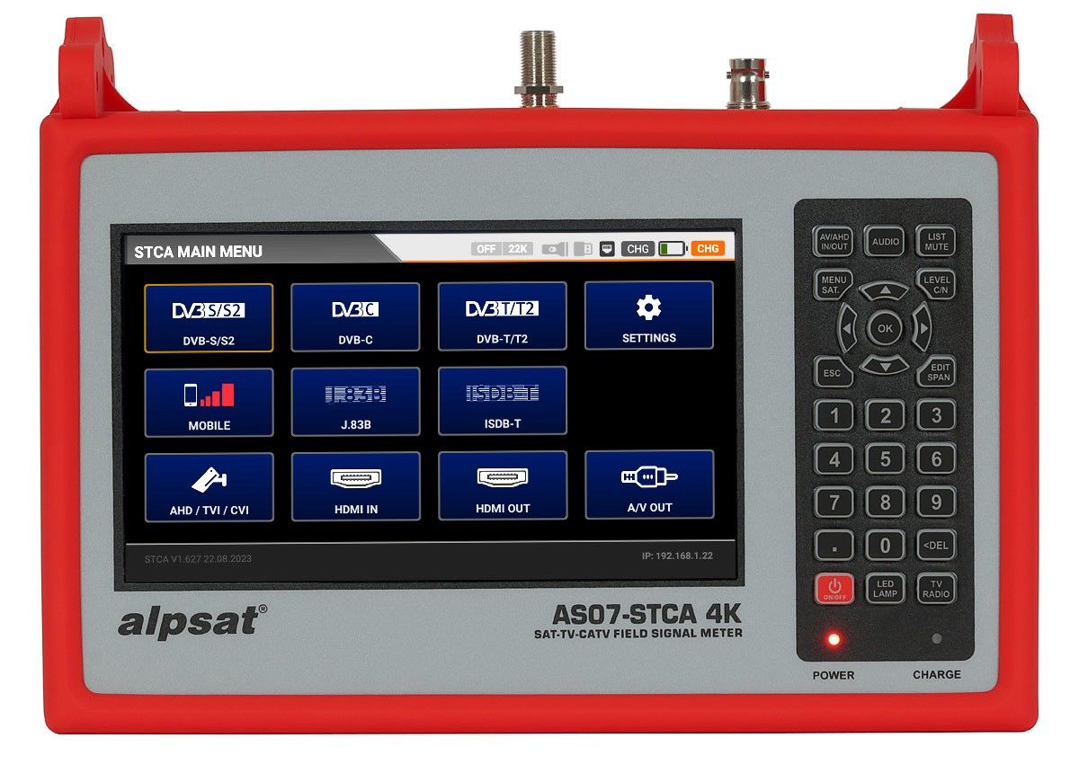 ALPSAT AS07STCA-4K DVB S-S2 / T-T2 / C / J.83B / ISDB-T COMBO Sinyal Analizörü