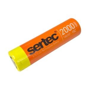 SERTEC 18650 3.7V 2000mAh 15C Li-Ion Şarjlı Pil Başlıksız - 1Adet