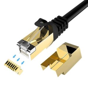 S Line Cat7 Kablo 50cm - Siyah - 100Adet