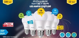 Powermaster 18Watt 220Volt Beyaz 6500K Led Ampul E27