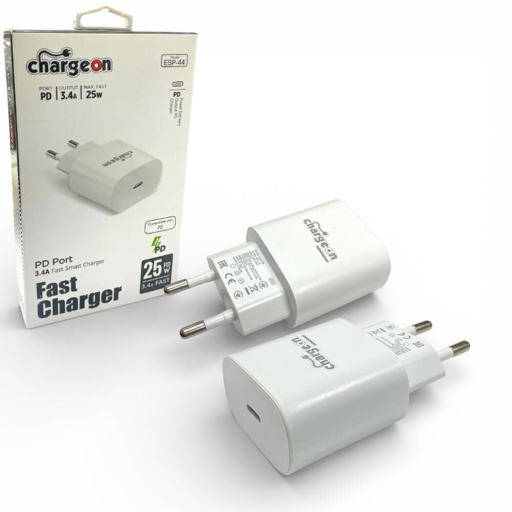 Chargeon ESP-44 25W 3.4A Type-C PD Charger Duvar Şarj Adaptörü - Beyaz