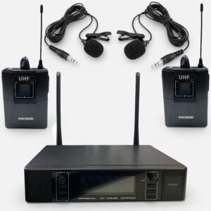 Rose RW-211-YY 2x100 Kanal 2li Yaka+Yaka UHF Telsiz Mikrofon