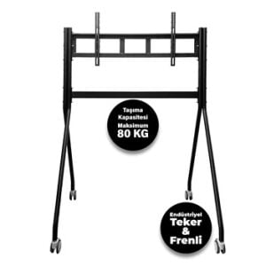 electroon TRK-501A Tekerlekli Universal 42''-85'' LCD-LED TV Akıllı Tahta Standı