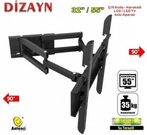 Dizayn 119 Ekran Çift Kollu Hareketli LCD-LED TV Askı Aparatı