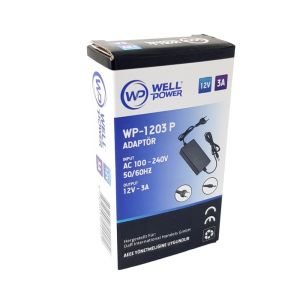 WellPower 12Volt 3Amper Plastik Kasa Adaptör 5.5x2.5mm Jak Fişli