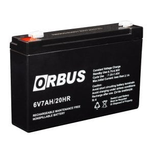 ORBUS 6Volt 7Amper Bakımsız Kuru Akü 6V-7Ah
