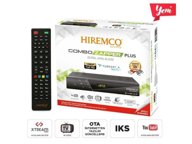 Hiremco Combo Zapper Plus HD Uydu Alıcısı TKGS