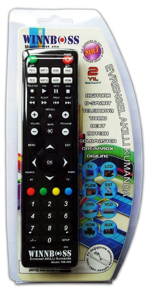 WINNBOSS RM-400 8in1 Evrensel Akıllı Kumanda