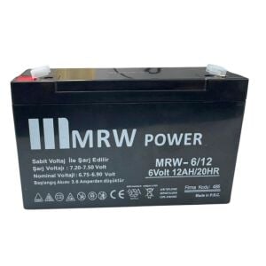 MRW POWER 6Volt 12Amper Kuru Akü 6V 12A 315X264X120