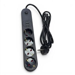 ForLine 4 Soketli Type-C + 2 USB Girişli 2Metre Kablolu Akım Korumalı Grup Priz