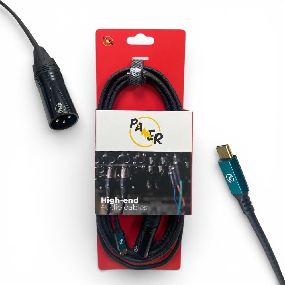 Pawer XLR Canon Erkek to Type-C Kablo 5Metre