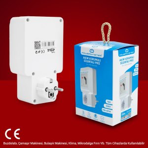 Powermaster 220Volt 16Amper Tekli Akım Korumalı Sigortalı Priz PM-4914