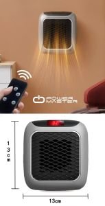 PowerMaster PM-26513 800Watt Priz Tipi Uzaktan Kumandalı Taşınabilir Isıtıcı (Zamanlayıcı - Otomatik Kapanma)