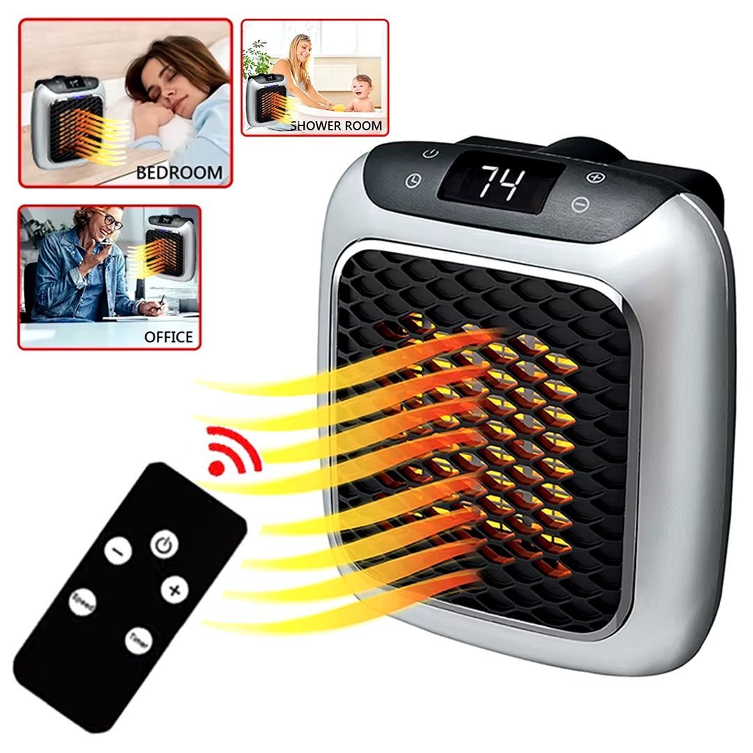 PowerMaster PM-26513 800Watt Priz Tipi Uzaktan Kumandalı Taşınabilir Isıtıcı (Zamanlayıcı - Otomatik Kapanma)