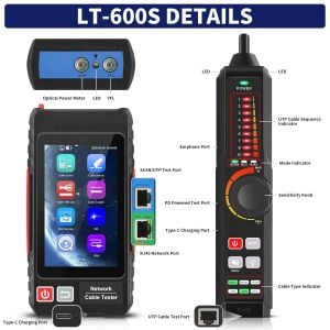 Novacom LT-600S RJ45 Poe Uyumlu Çok Fonksiyonlu Kablo Test Cihazı