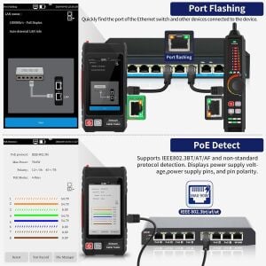 Novacom LT-600S RJ45 Poe Uyumlu Çok Fonksiyonlu Kablo Test Cihazı