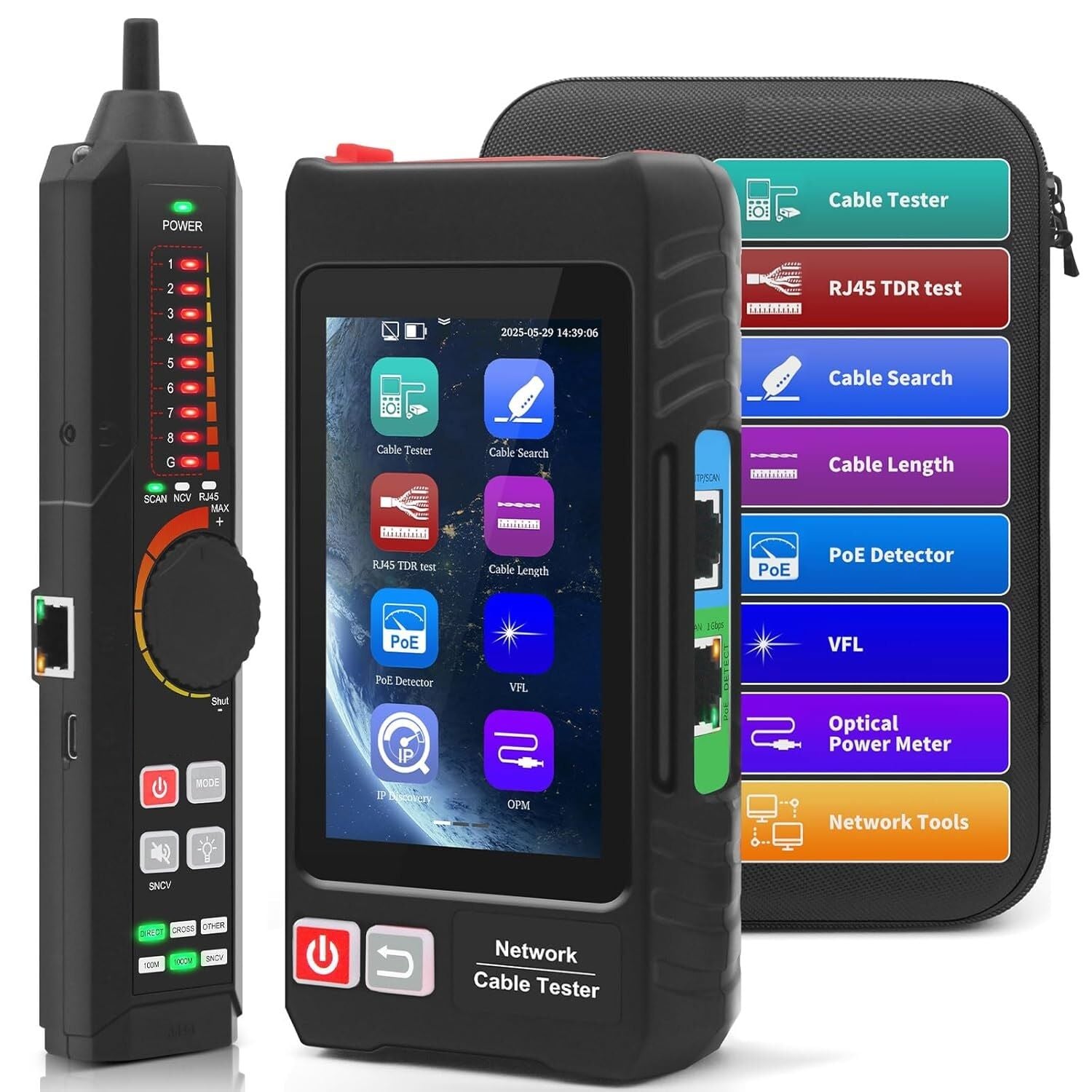 Novacom LT-600S RJ45 Poe Uyumlu Çok Fonksiyonlu Kablo Test Cihazı