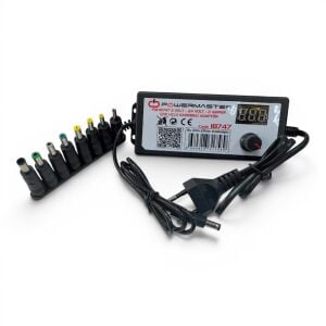 Powermaster DC 3V-24V 2Amper 8 Uçlu Dijital Ayarlı Adaptör