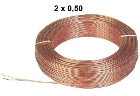 electroon 2x0,50mm Hoparlör Kablosu 100Metre Şeffaf