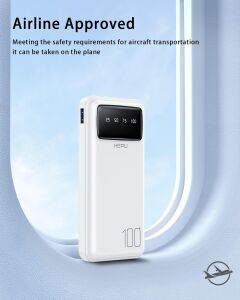 Hepu HP-969 10.000mAh Dijital Göstergeli Dahili Çoklu Kablolu Powerbank - Beyaz