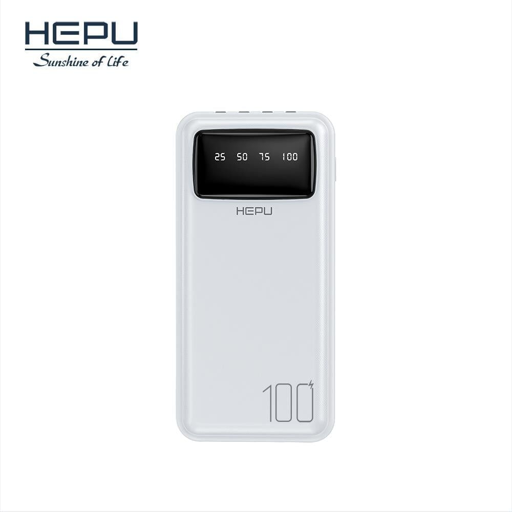 Hepu HP-969 10.000mAh Dijital Göstergeli Dahili Çoklu Kablolu Powerbank - Beyaz
