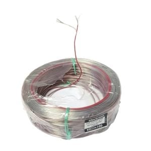Electroon 2x0.22mm Çift Damar 7Telli Kalaylı Montaj Kablosu 100mt Şeffaf-Kırmızı Çizgili