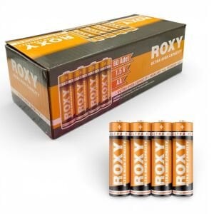 Roxy AA Metal Kılıflı Çinko Karbon Pil  - 60Adet