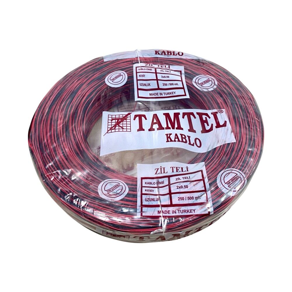 TAMTEL 2x0.50mm Zil Teli - Devre Montaj Teli 2'Li - 500Mt