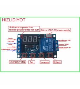 electroon 5-15V Zaman Ayarlı Röle Modülü