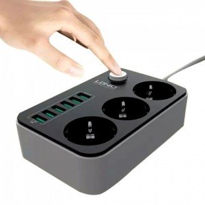 LDNIO SE3631 Grup Priz 3Lü - 5V 3.4A 6Portlu USB Çıkışlı 1.6Metre