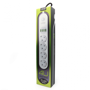 LDNIO SE4432 Grup Priz 4Lü - 3.4A 4x USB Çıkışlı 2Metre