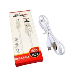 Chargeon ESP-01 Beyaz 1 Metre 2 Amper Micro USB Şarj Data Kablosu