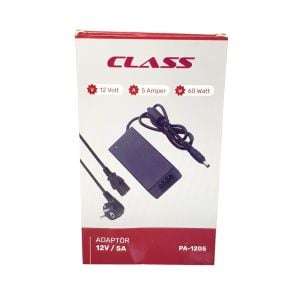 Class 12Volt 5Amper 60Watt Plastik Kasa Adaptör 5.5x2.5mm Jak Fişli